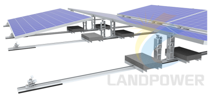 Flat Roof Solar Panel Long Side Ballast Mounting